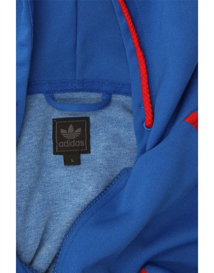 Adidas Pull à capuche zippé pour homme, grand bleu