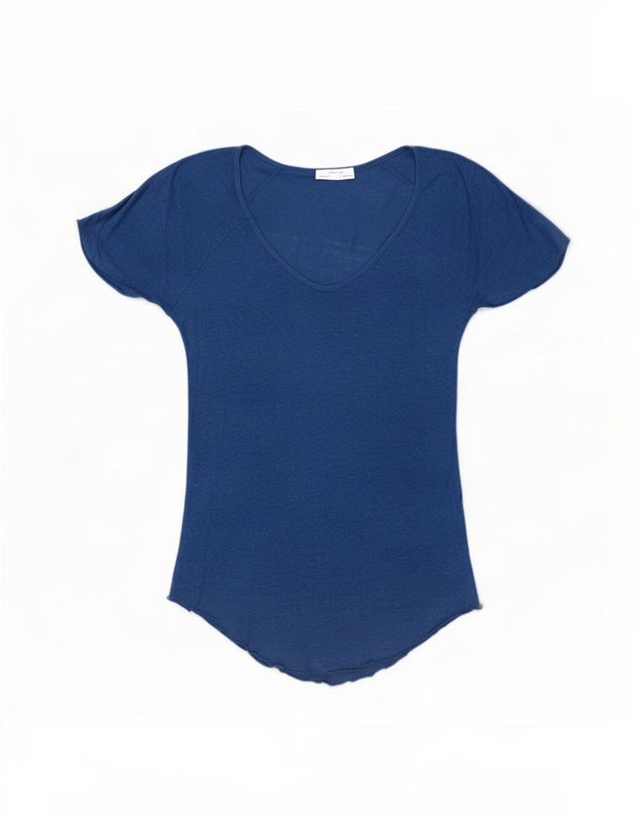 Zara Femme Tunique Asymétrique UK 12 Bleu Moyen