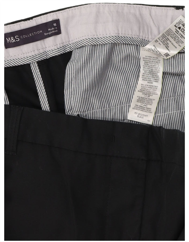 MARKS & SPENCER Short Chino Femme UK 16 Large 36 Noir Polyester