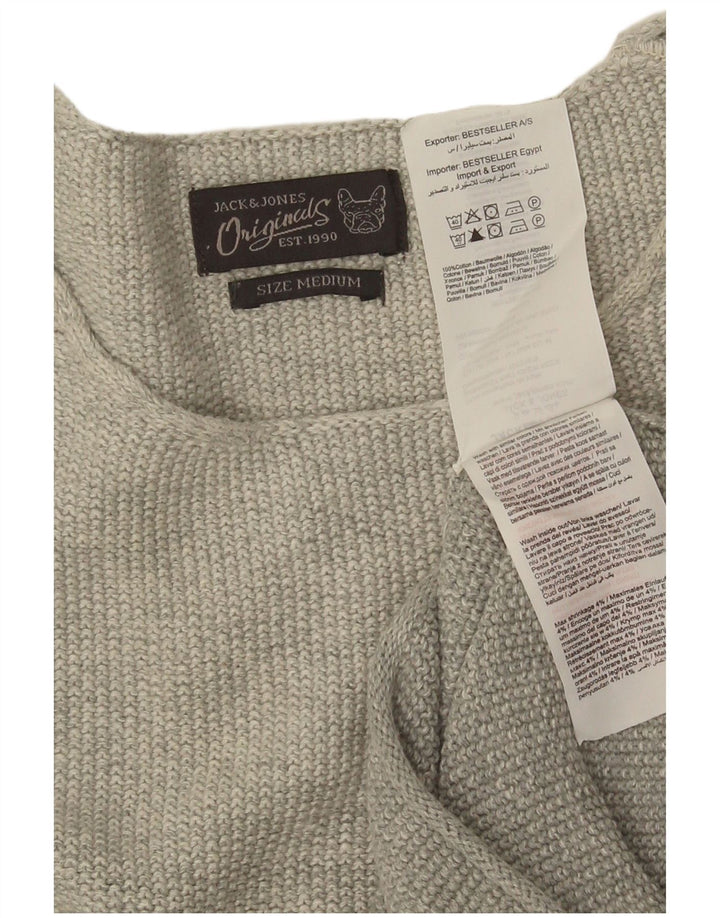 Jack & Jones Pull Col Rond Homme Gris Moyen Coton