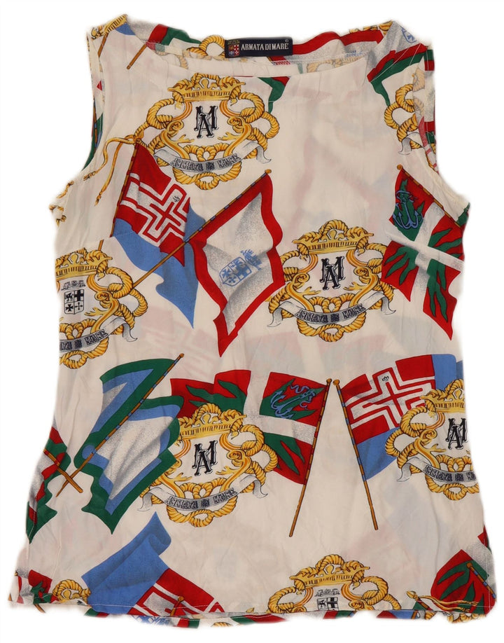 Armata Di Mare Chemisier à motif abstrait pour femme IT 44 Blanc moyen