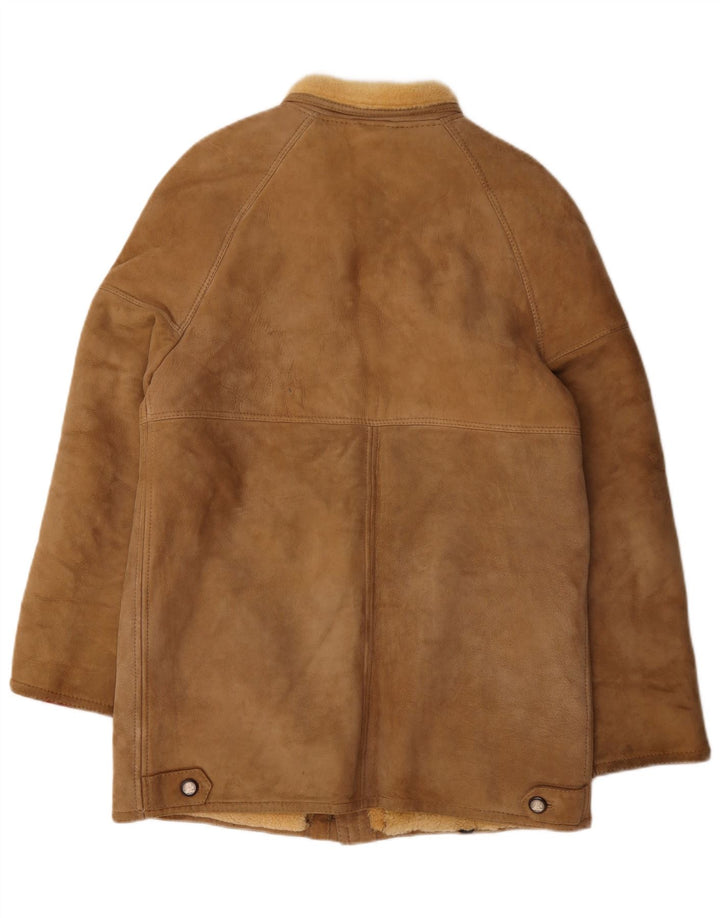 veste en peau de mouton homme vintage UK 38 Beige Moyen