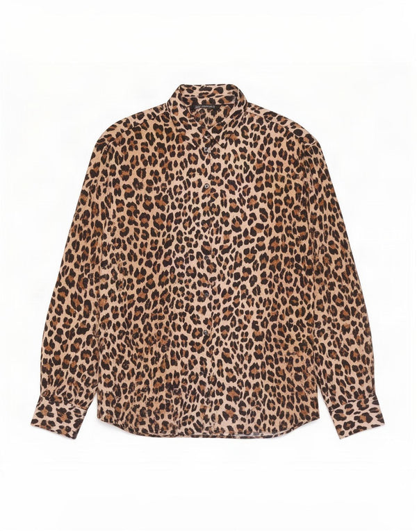 Zara Chemisier Femme UK 18 XL Marron Imprimé Animal