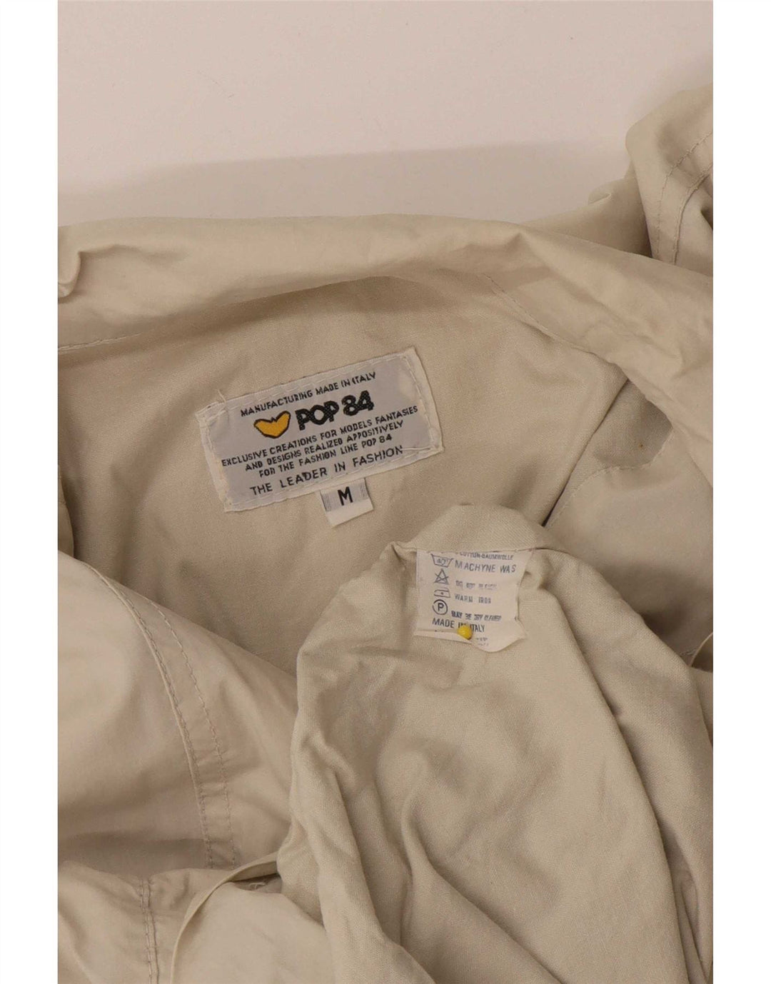 POP 84 Veste Bomber Homme UK 38 Moyen Blanc Cassé Coton