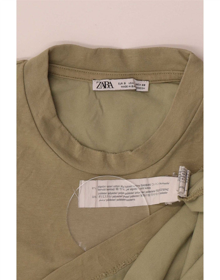 Zara Homme T-Shirt Top Petit Kaki Coton