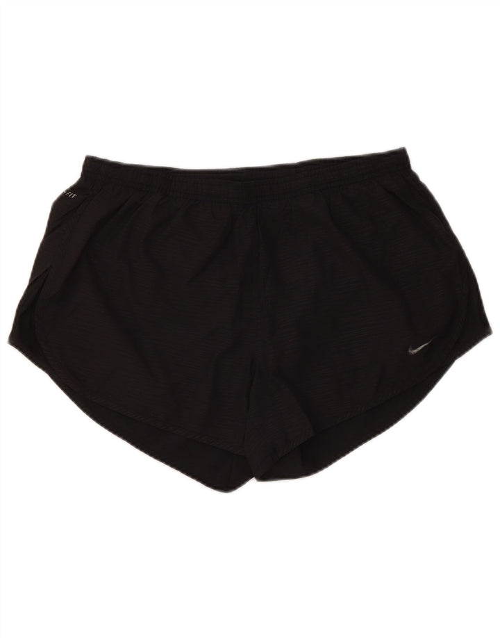 NIKE Short de sport Dri Fit pour femme UK 14 Noir moyen Polyester