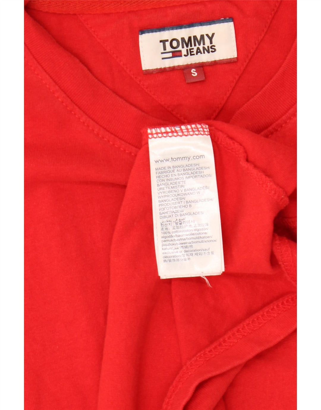 TOMMY HILFIGER T-Shirt Homme Top Small Rouge Coton