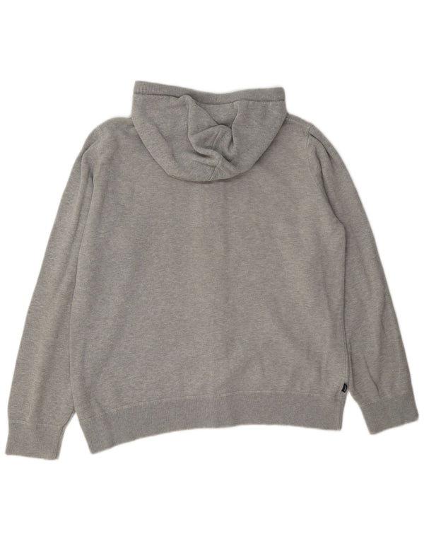 Superdry Pull à capuche zippé pour femme UK 14 Large Gris