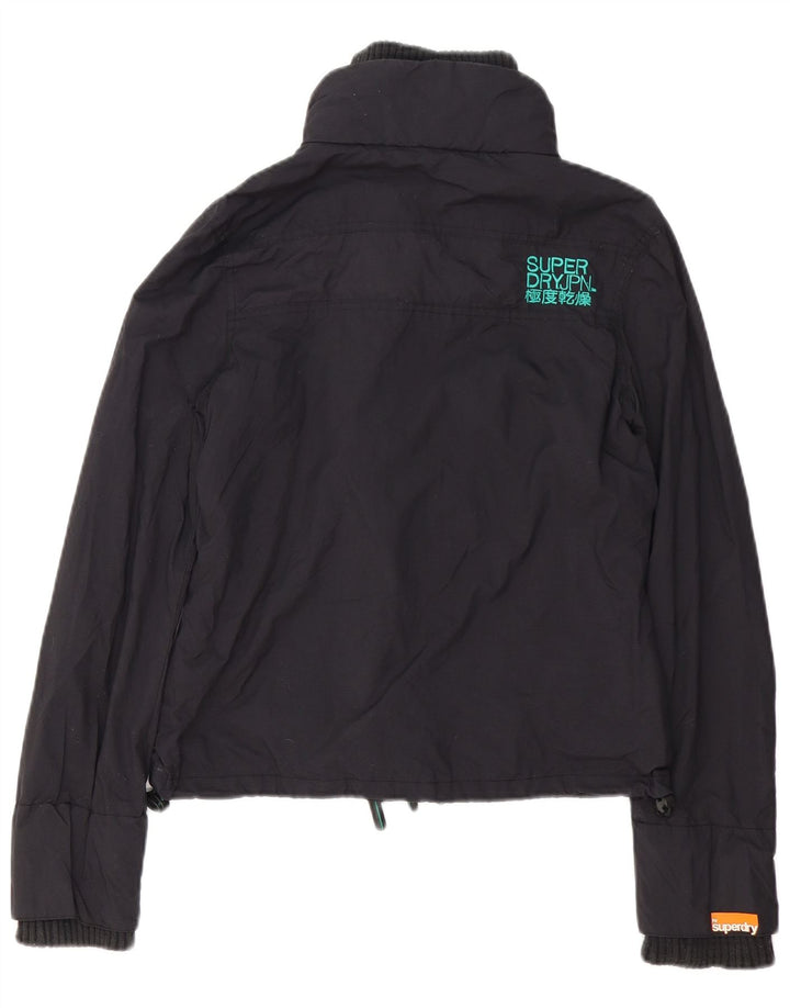 Superdry Veste coupe-vent graphique pour femme UK 10 Small Noir Polyester