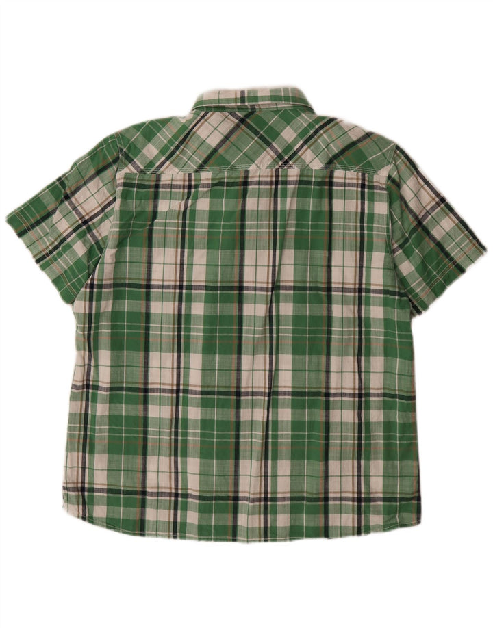 Weird Fish Chemise à manches courtes pour homme XL en coton à carreaux vert