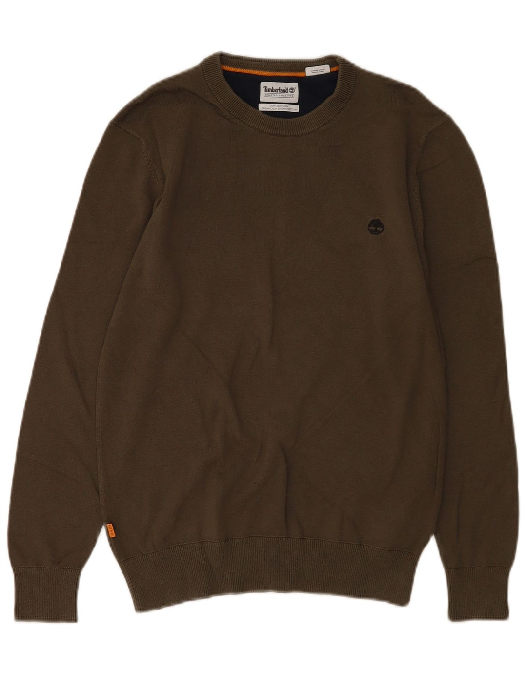Timberland Pull à col rond pour homme Petit coton kaki