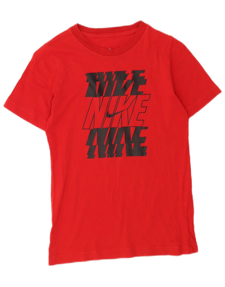 Nike Garçon Standard Fit Graphic T-Shirt Top 10-11 ans Rouge Moyen