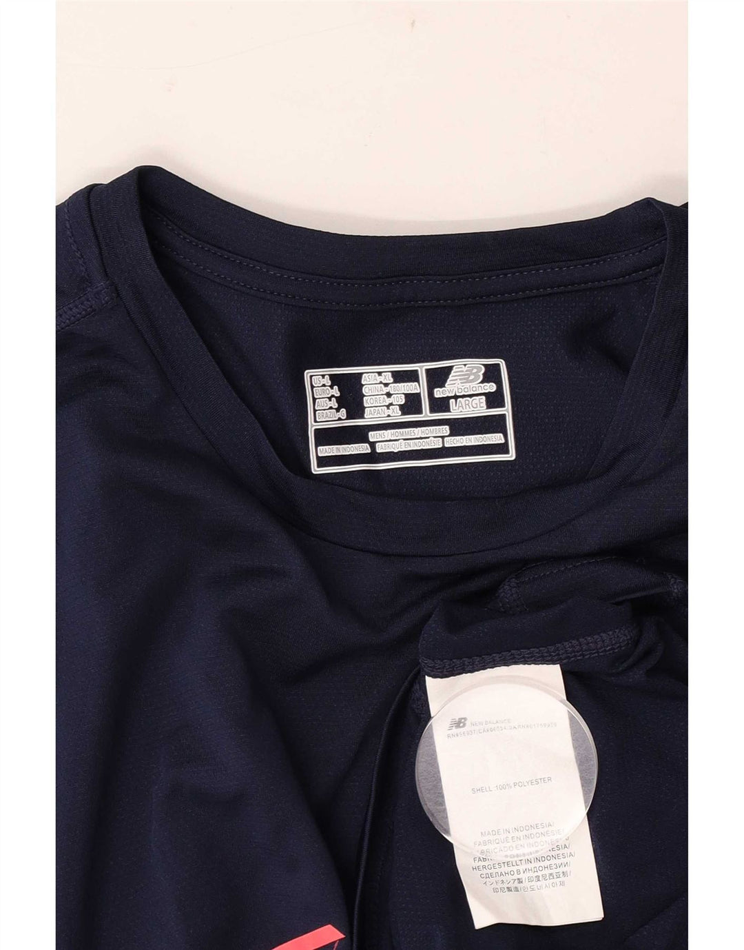 New Balance Haut graphique à manches longues pour hommes Grand bleu marine Polyester