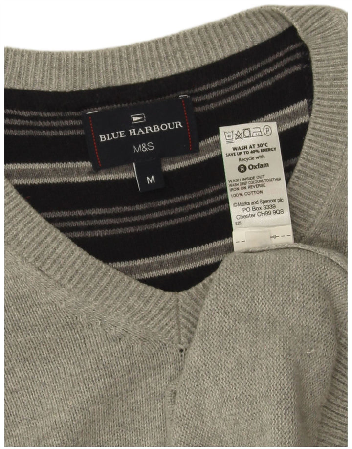 Marks & Spencer Pull Blue Harbor Col V Homme Gris Moyen Moucheté