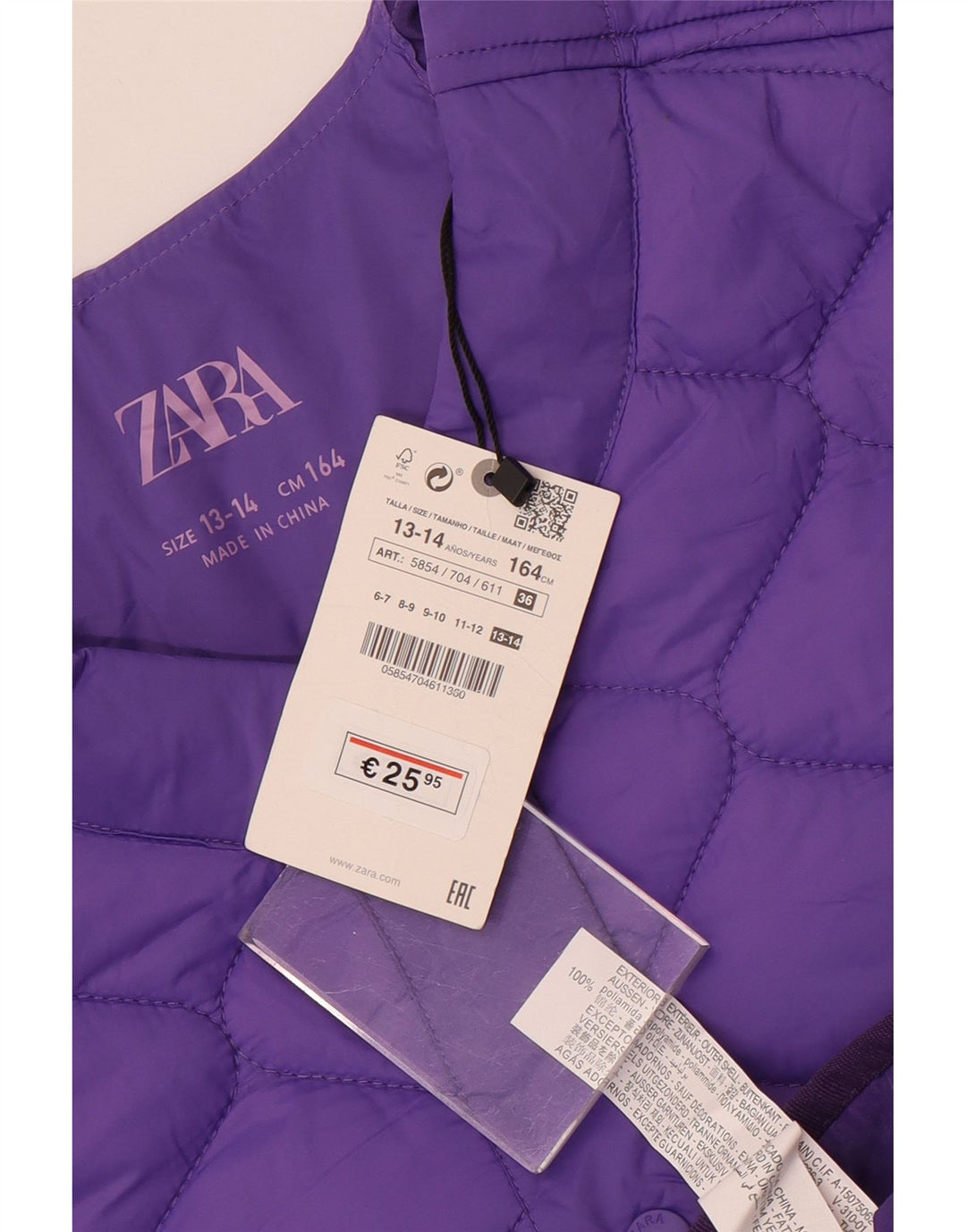Veste matelassée fille Zara 13-14 ans Violet Polyamide