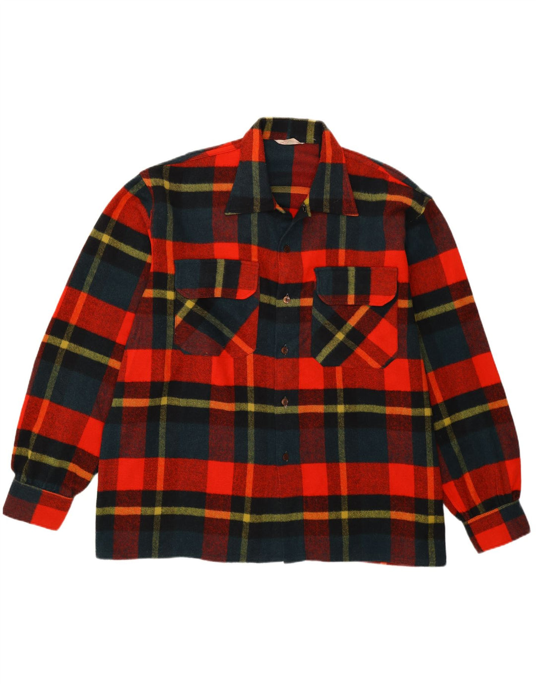 vintage Mens Overshirt Flanelle Chemise 2XL Rouge Plaid