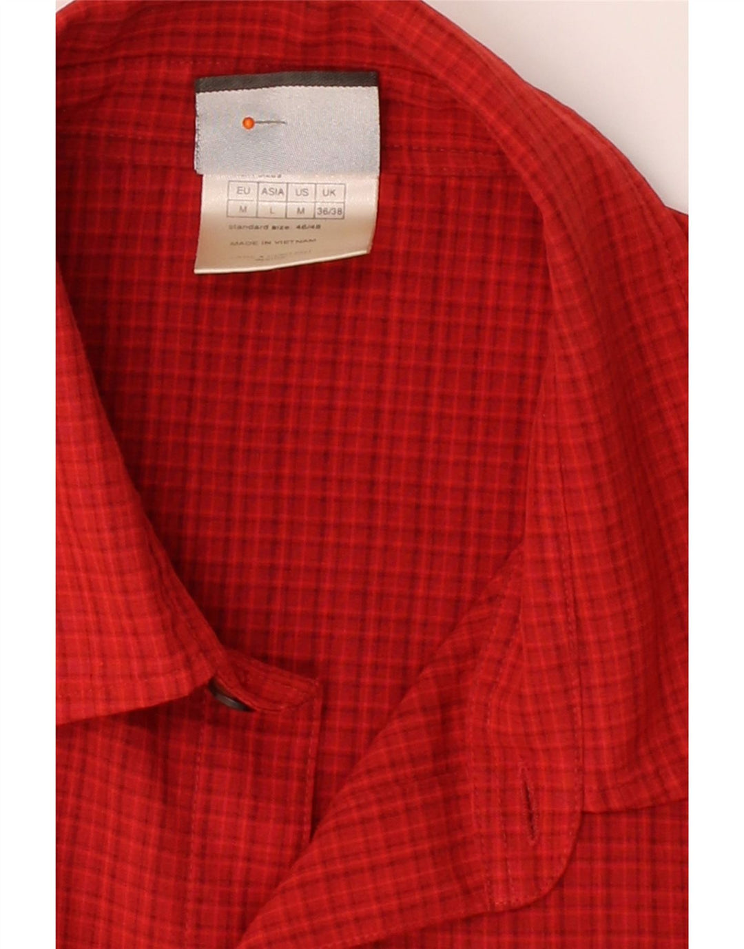 JACK WOLFSKIN Mens Short Sleeve Shirt UK 36/38 Medium Red Check Polyester Vintage Jack Wolfskin and Second-Hand Jack Wolfskin from Messina Hembry 