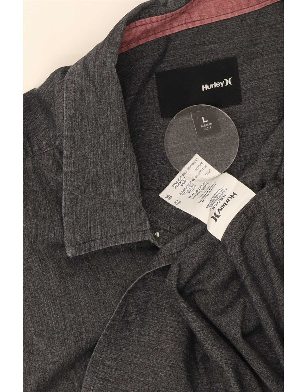 Hurley Chemise à manches courtes pour homme Large Gris Coton