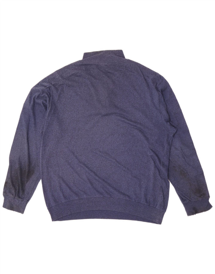Asics Sweat-shirt graphique à col zippé pour hommes, grand color block bleu