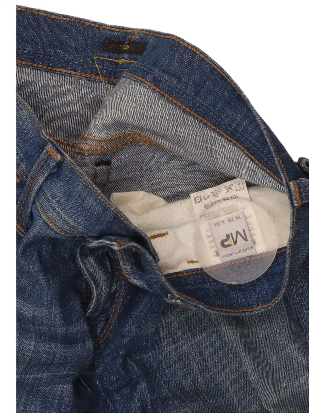 MELTIN' POT Jean droit en maille femme W26 L34 bleu coton