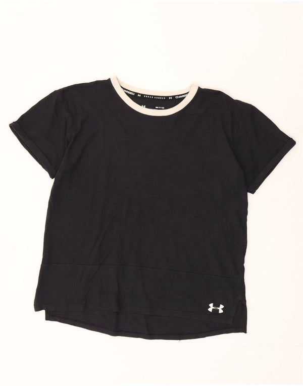 Under Armour Heat Gear T-shirt surdimensionné pour femme UK 10 Petit Noir