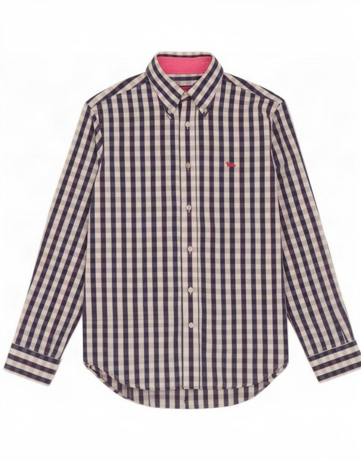 Harmont & Blaine Chemise Homme Bleu Moyen Carreaux Coton