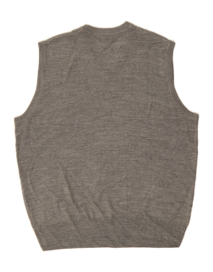 DOCKERS Mens Vest Tank Top XL Grey Argyle/Diamond Acrylic Vintage Dockers and Second-Hand Dockers from Messina Hembry 
