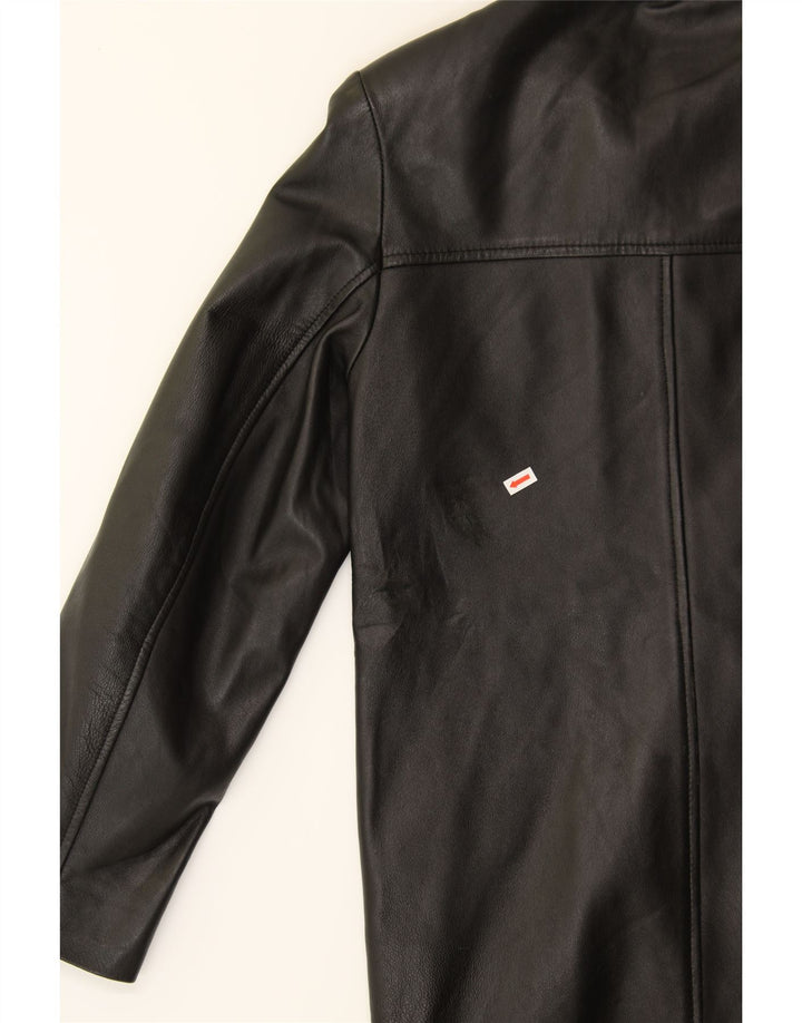VINTAGE Womens Leather Coat UK 8 Small Black Leather Vintage Vintage and Second-Hand Vintage from Messina Hembry 