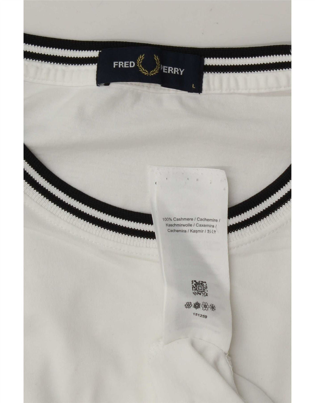 Fred Perry T-Shirt Homme Grand Blanc Rayé Cachemire