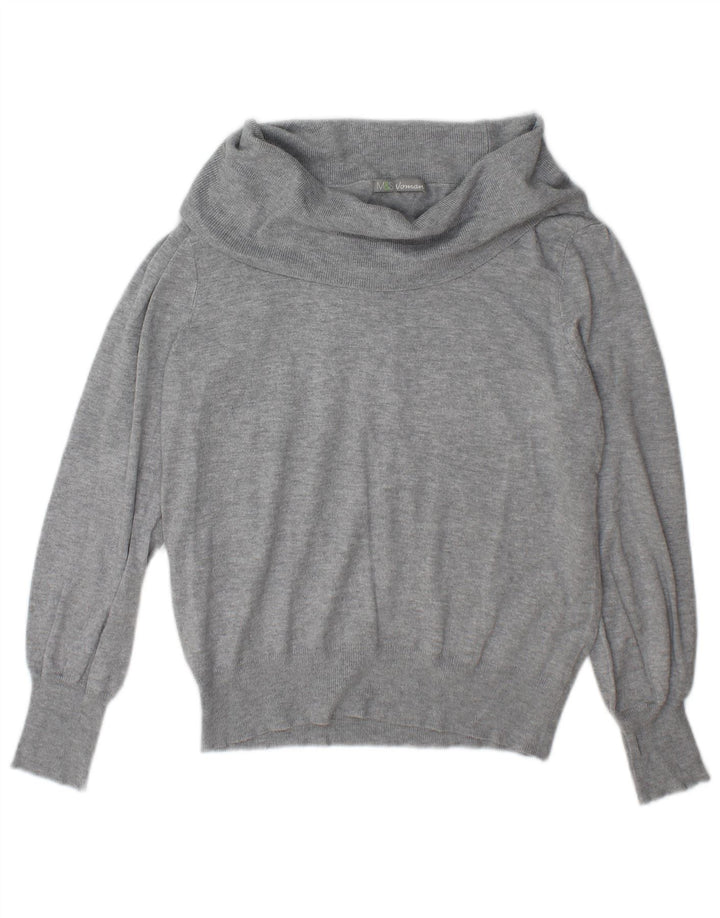 Marks & Spencer Pull col roulé pour femme UK 12 Gris moyen Viscose