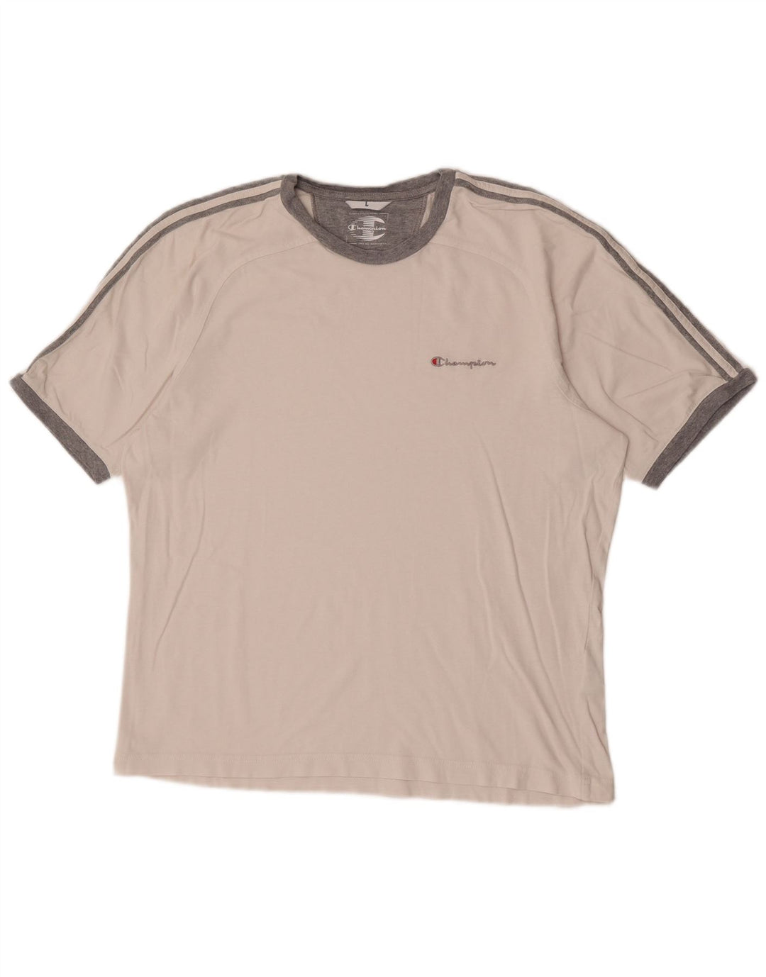 Champion T-Shirt Homme Haut Large Blanc Rayé
