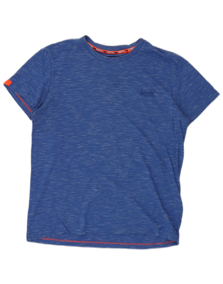 SUPERDRY T-Shirt Homme Top Large Bleu Moucheté Coton