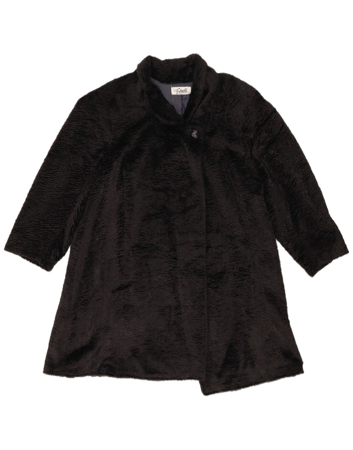 Manteau En Fausse Fourrure Femme IT 44 Noir Moyen Synthétique