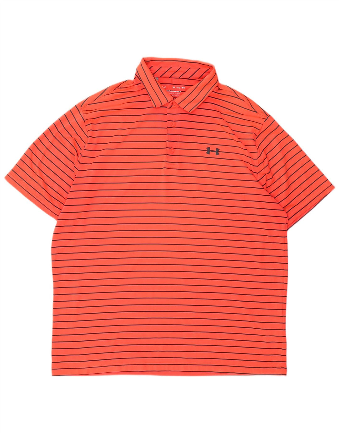 Under Armour Polo Homme XL Orange Rayé Polyester