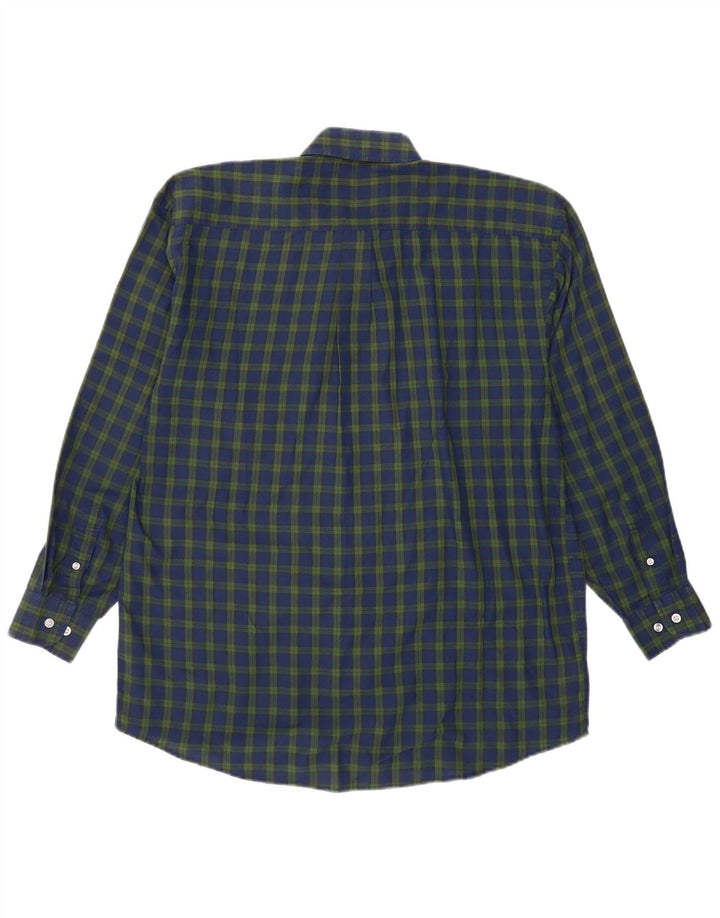 Chemise Homme Vintage Grand Carreau Bleu Marine