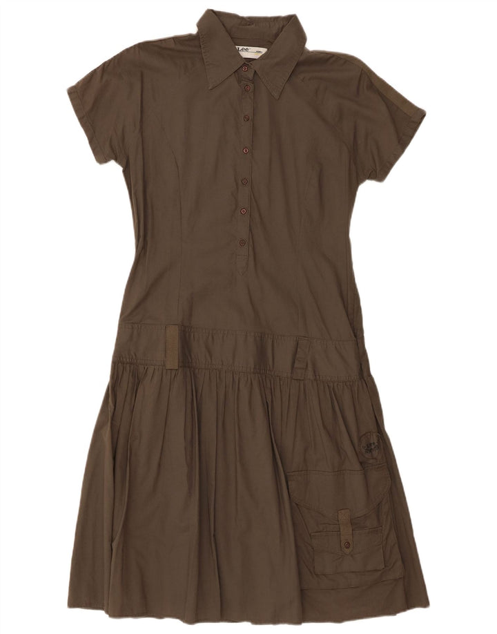 Lee Robe trapèze cargo pour femme UK 44 en coton kaki moyen
