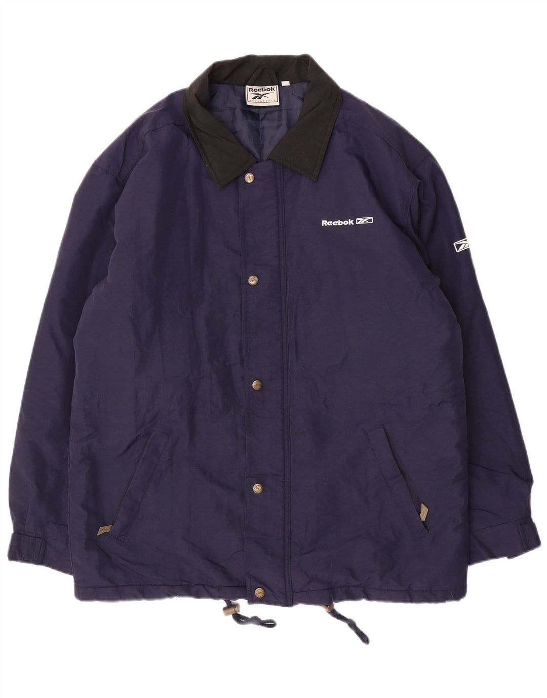 REEBOK Veste coupe-vent coupe ample pour homme UK 36 Small Bleu marine Nylon