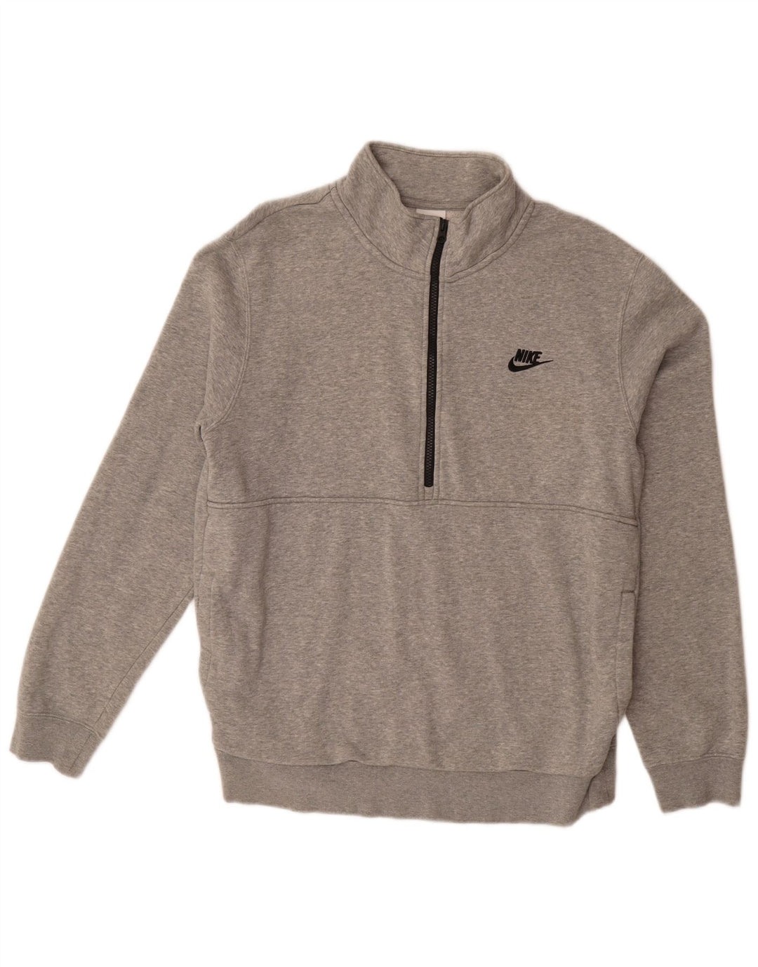 NIKE Sweat-shirt à col zippé pour hommes, grand coton gris