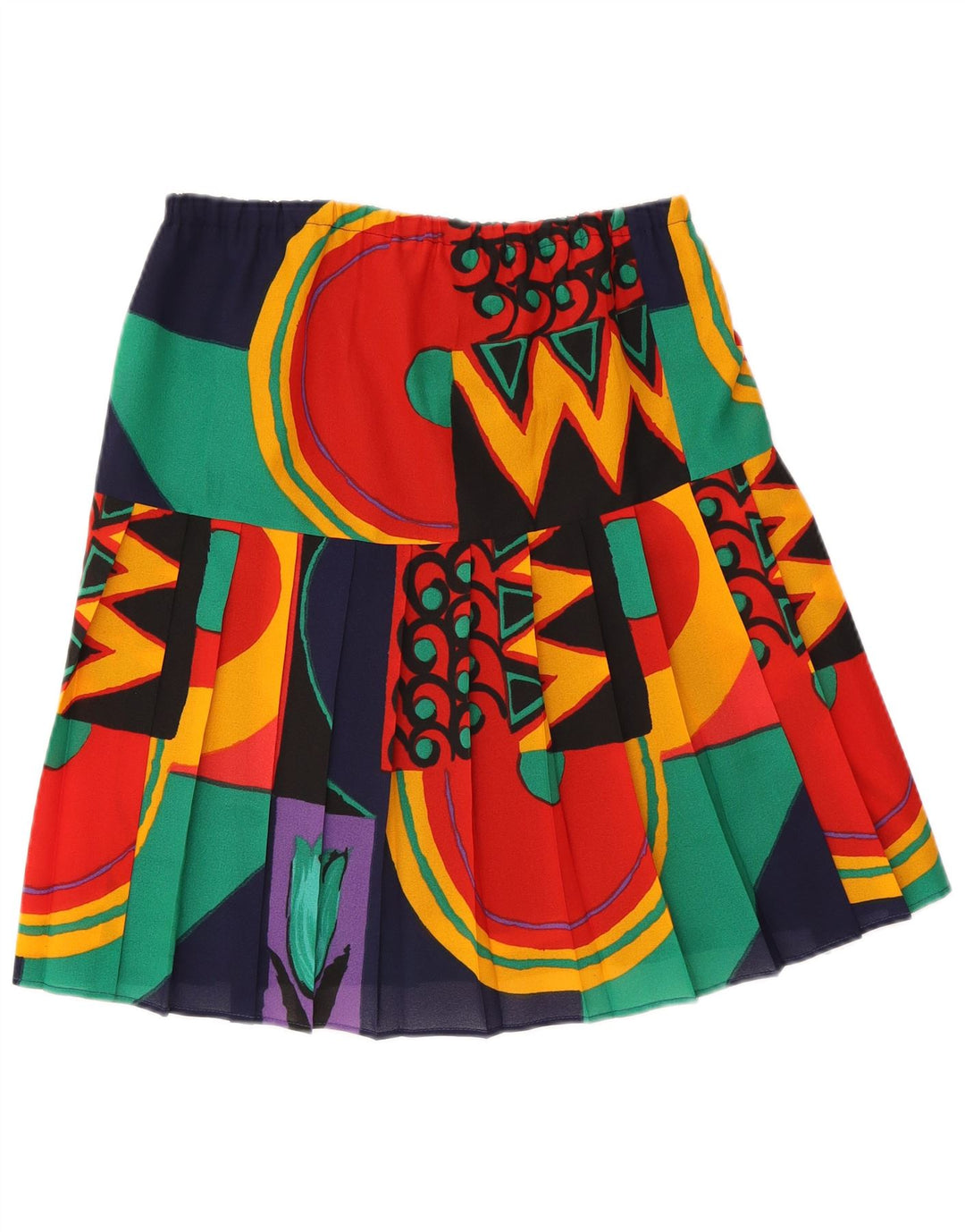 jupe plissée femme vintage Medium W30 Polyester géométrique multicolore