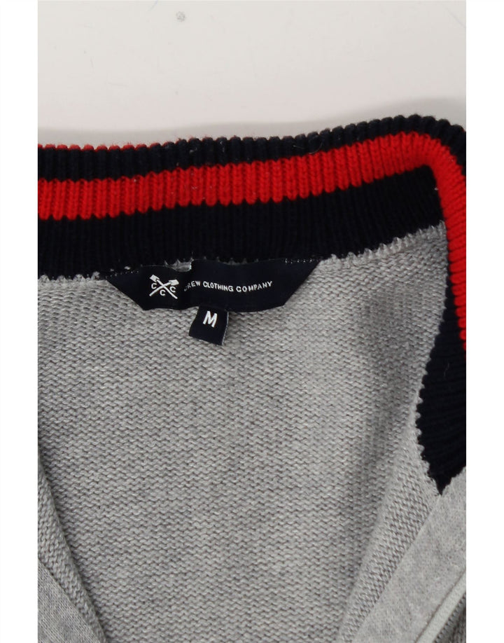 CREW CLOTHING Pull Cardigan Homme Gris Moyen Coton