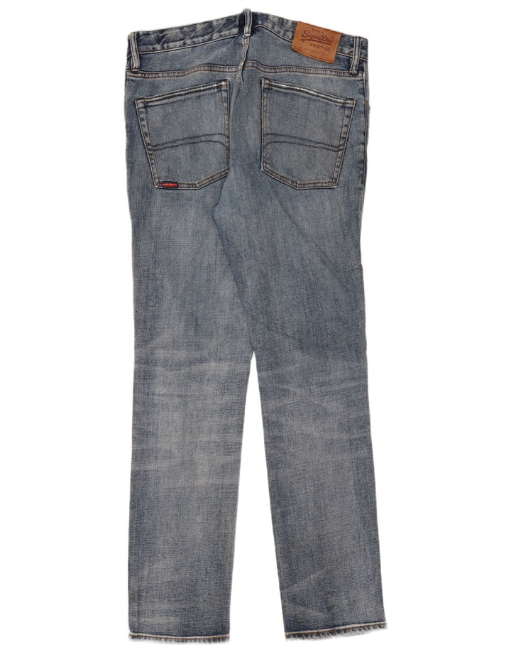 Superdry Jean droit effet vieilli W33 L32 bleu coton