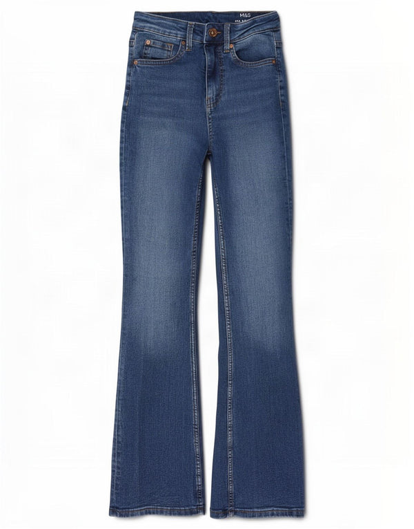 Marks & Spencer Womens Eva Regular Bootcut Jeans UK 6 XS W24 L29 Blue