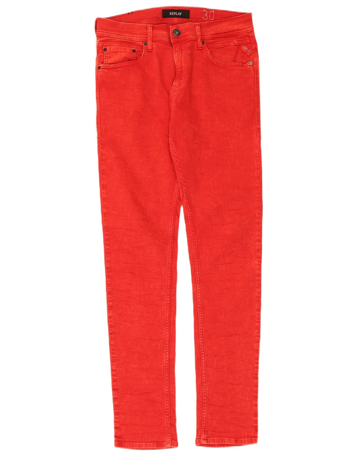 REPLAY Jean Skinny Homme W30 L32 Rouge Coton