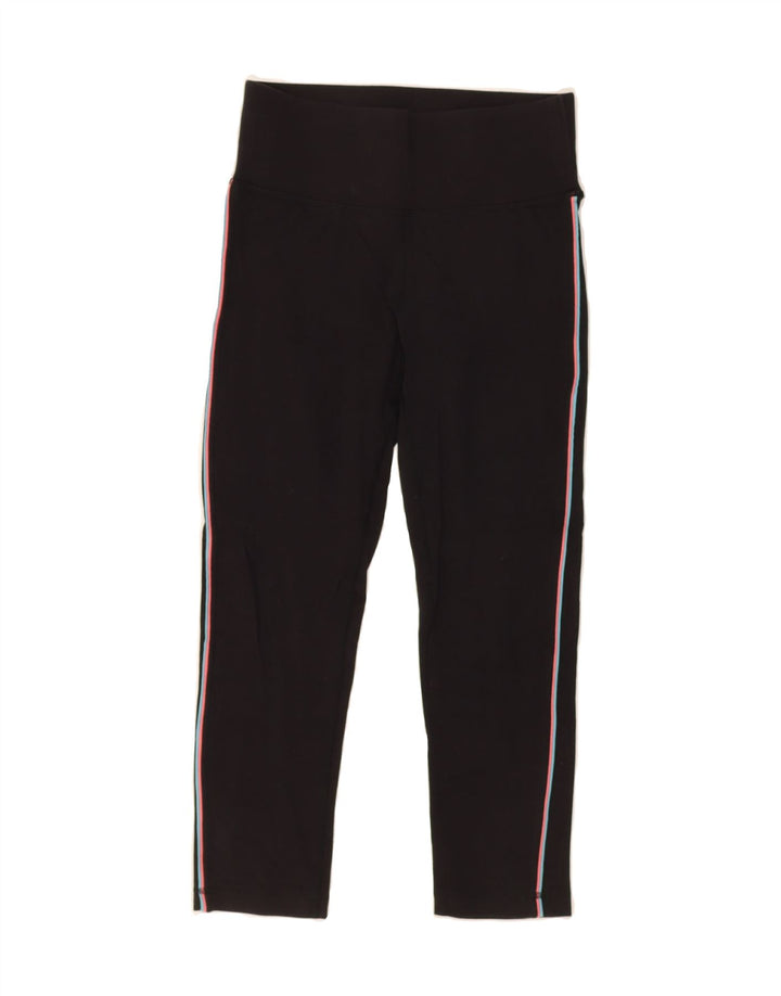 CHAMPION Womens Capri Graphic Leggings UK 10 Small  Black Polyester Vintage Champion and Second-Hand Champion from Messina Hembry 