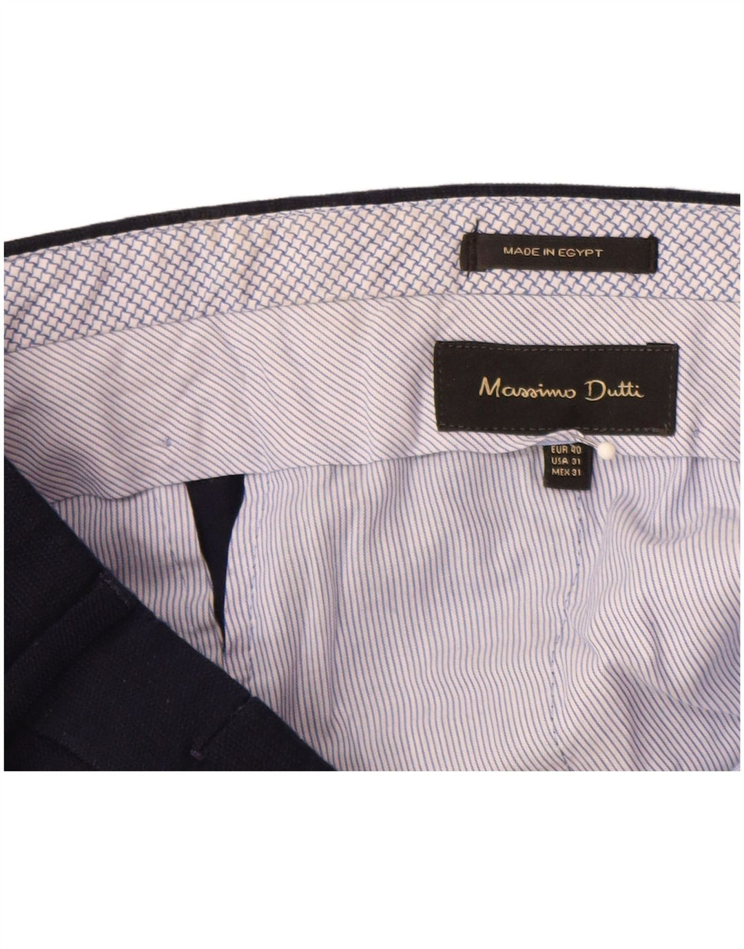 MASSIMO DUTTI Pantalon de costume droit pour homme EU 40 Medium W31 L32 Bleu marine