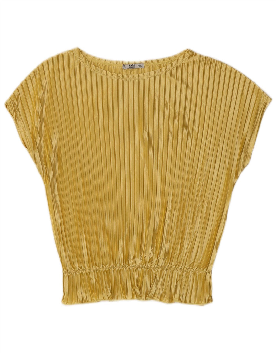 Zara Femme Chemisier Top UK 12 Jaune Moyen