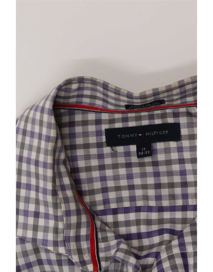 Tommy Hilfiger Chemise coupe régulière pour homme Taille 17 XL Bleu Vichy