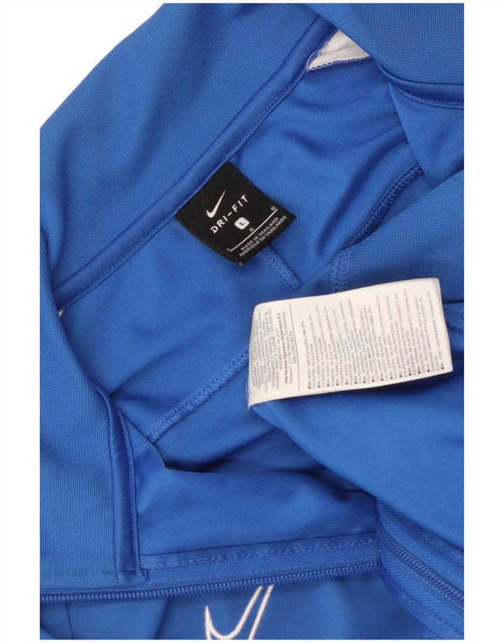 Nike Hommes Dri Fit Survêtement Top Veste Grand Bleu Colorblock Polyester