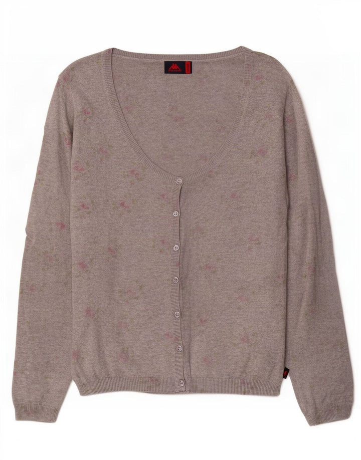 Kappa Cardigan à motif abstrait pour femme UK 14 en coton gris moyen
