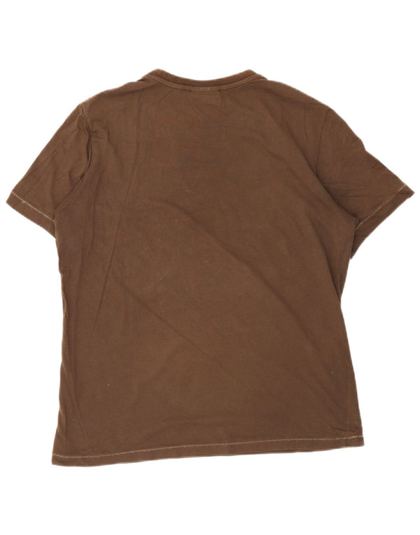 Trussardi Jeans T-Shirt Graphique Haut Large Marron Coton Homme